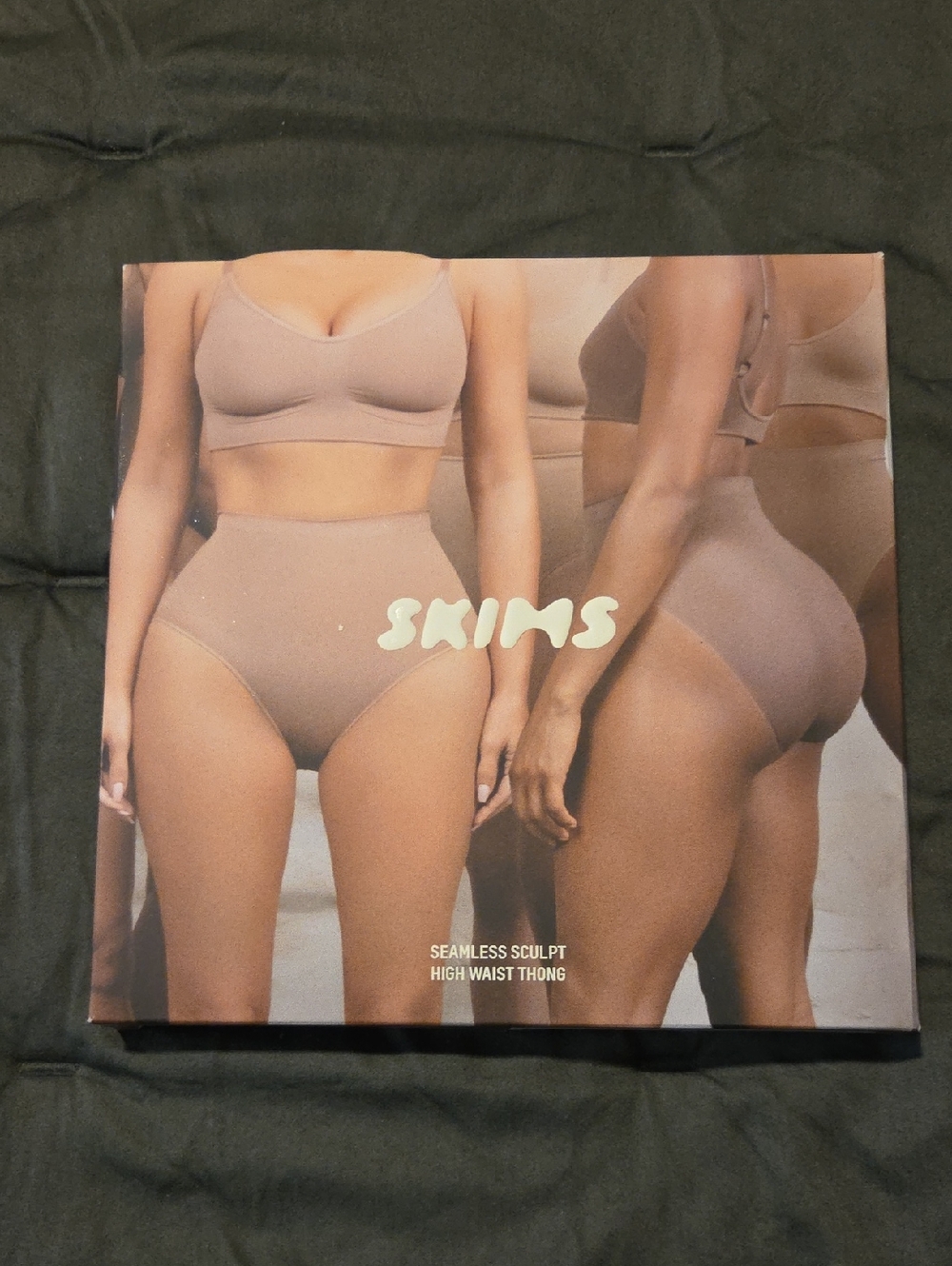SKIMS High Waist Seamless Thong in Onyx - LARGE